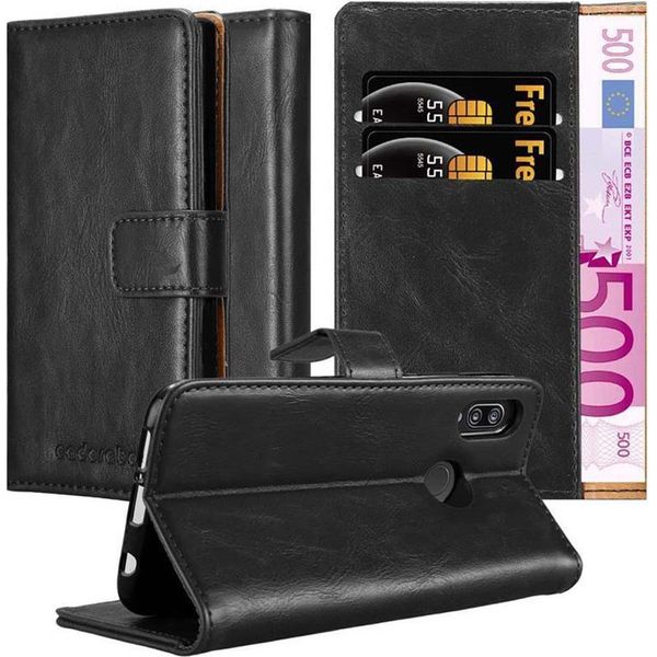 Cadorabo Cover Per Huawei P20 Lite 2018 / Nova 3E Cover Protettiva In Nero Cellulare Cover Libro Custodia Custodia Lusso-image