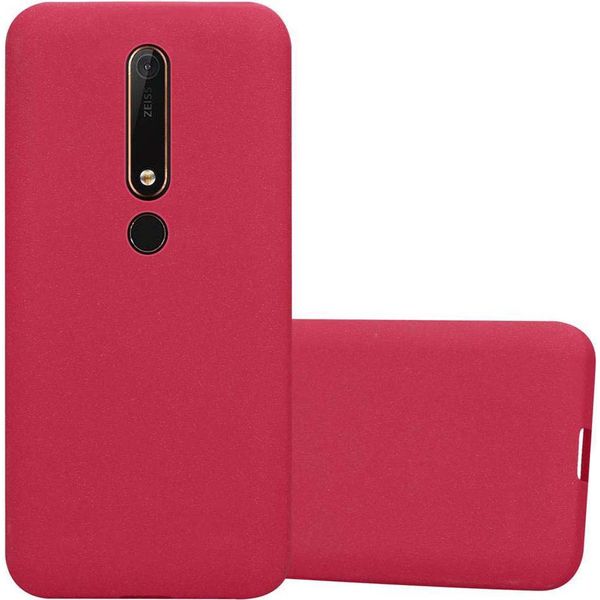 Cadorabo Copertura Protettiva Per Nokia 6.1 Caso In Rosso Custodia Del Telefono Cellulare Tpu Etui Cover Case-image