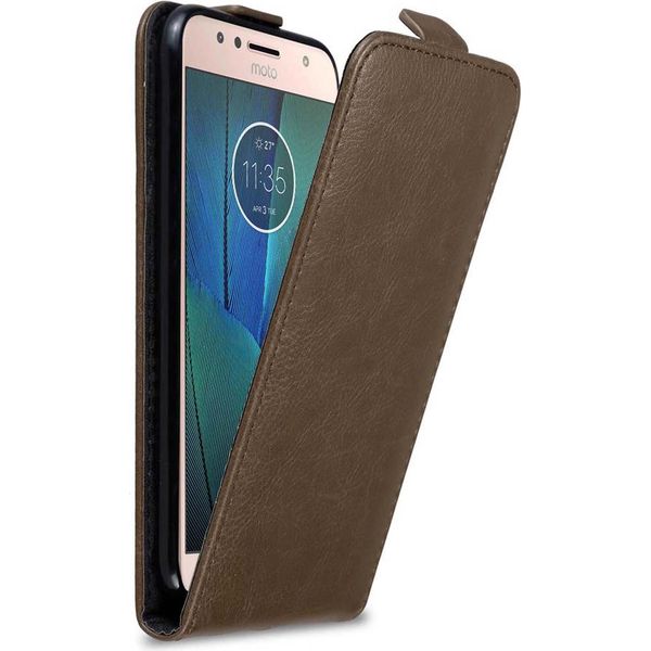 Custodia Cadorabo Per Motorola Moto G5S Plus Custodia Protettiva In Marrone Custodia Flip Per Telefono Cellulare Custodia Cover-image