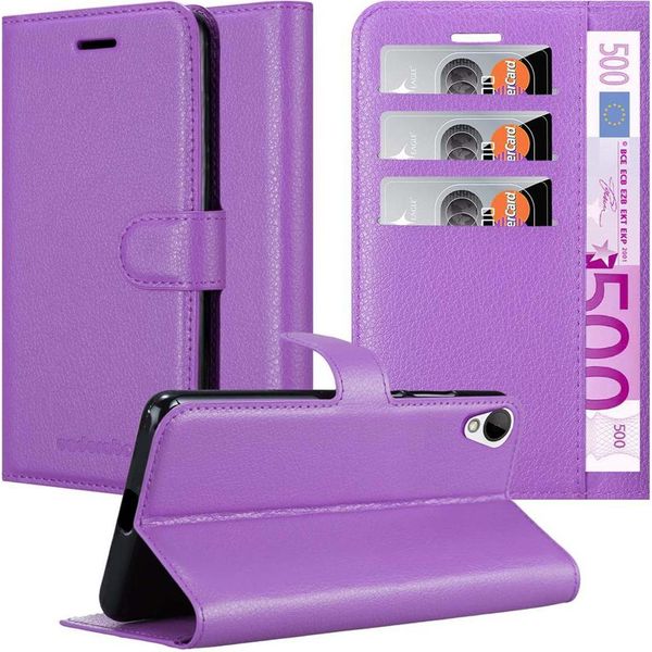 Cadorabo Custodia Per Htc Desire 10 Lifestyle / Desire 825 Custodia Protettiva In Viola Custodia Per Cellulare Custodia Cover Chiusura Magnetica-image