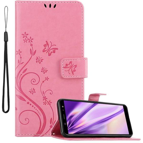 Cadorabo Cover Per Samsung Galaxy A6 2018 Cover Protettiva In Rosa Cover Protettiva Cover Per Telefono Cellulare Custodia Fiori Custodia Fiori-image