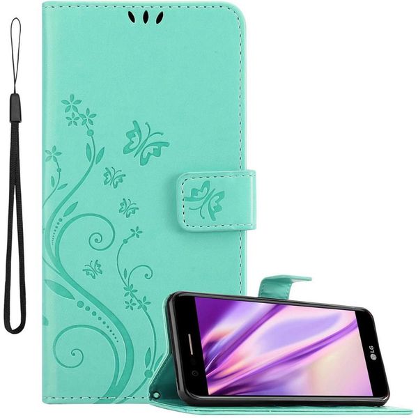 Cadorabo Cover Per Lg K10 2017 Cover Protettiva In Turchese Cover Protettiva Cover Per Telefono Cellulare Cover Fiori Custodia Fiore-image