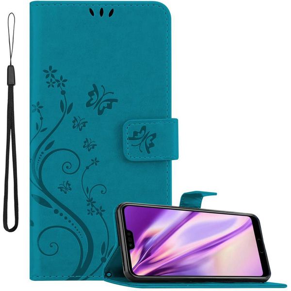 Cadorabo Cover Per Honor 10 Cover Protettiva In Blu Cover Protettiva Cover Per Telefono Cellulare Cover Fiori Custodia Fiore-image