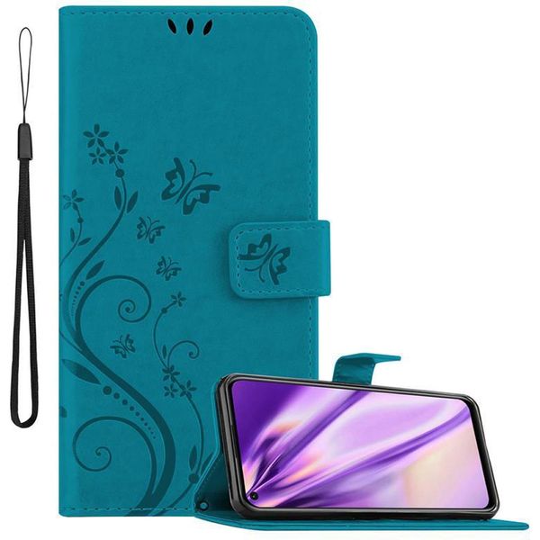 Cadorabo Cover Per Huawei Nova 6 Se / P40 Lite / Nova 7I Cover Protettiva In Blu Cover Protettiva Cover Per Cellulare Case Case Fiori-image