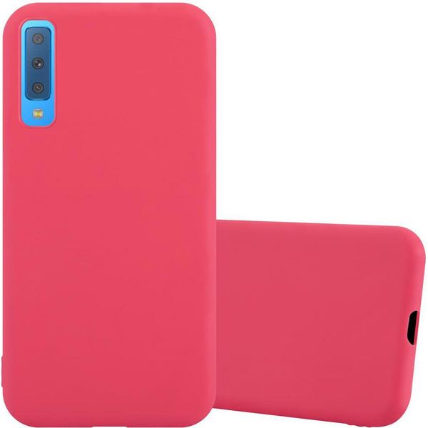 Cadorabo Custodia Per Samsung Galaxy A7 2018 Custodia Protettiva In Rosso Custodia Per Cellulare Tpu Custodia In Silicone Cover-image