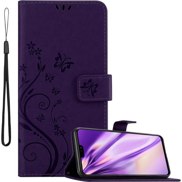Cadorabo Cover Per Honor 8X Cover Protettiva In Viola Cover Protettiva Per Cellulare Custodia Fiori Custodia Fiore-image