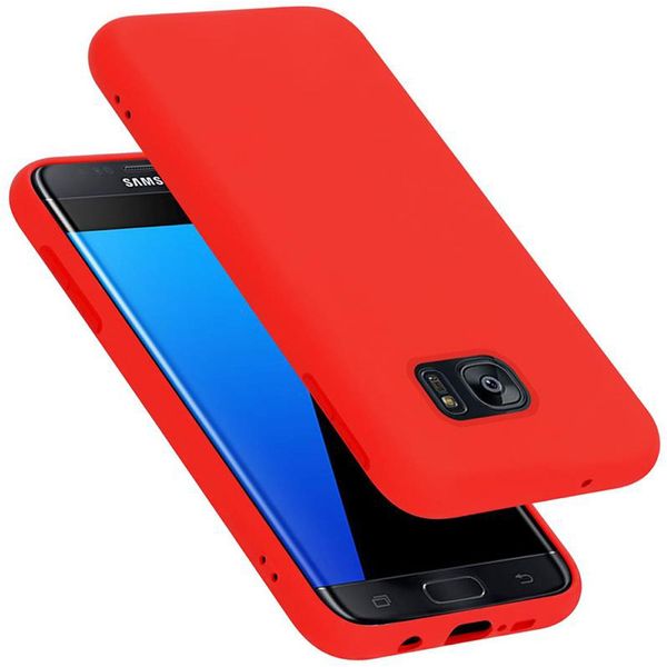 Cadorabo Custodia Protettiva Per Samsung Galaxy S7 Edge In Rosso Custodia Del Telefono Cellulare Custodia Cover Tpu Etui-image