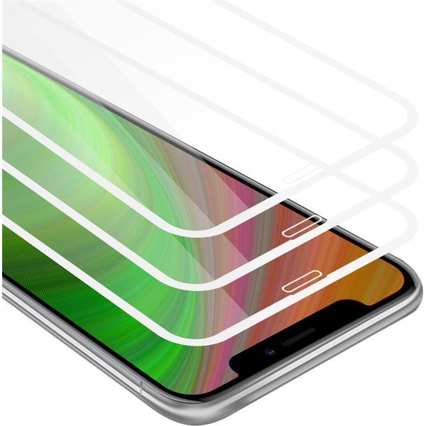 Cadorabo 3X Pellicola Blindata A Schermo Intero Per Apple Iphone X / Xs Pellicola Protettiva In Vetro Temperato Bianco Screen Protector-image