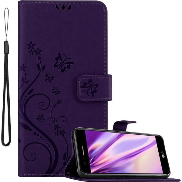 Cadorabo Cover Per Lg K10 2017 Cover Protettiva In Viola Cover Protettiva Cover Per Telefono Cellulare Custodia Fiori Custodia Fiori-image