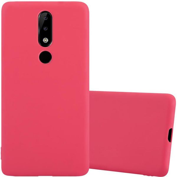 Cadorabo Custodia Per Nokia 5.1 Plus / X5 Custodia Protettiva In Rosso Custodia Per Cellulare Custodia In Silicone Tpu Cover-image