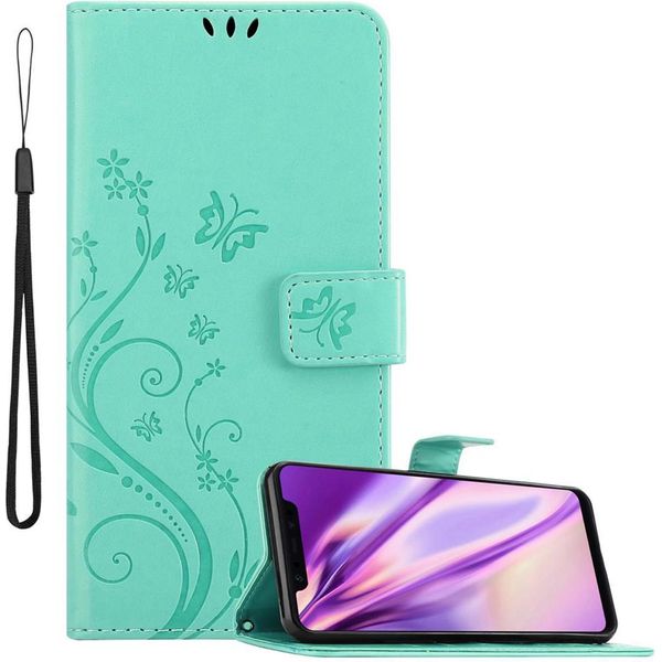 Cadorabo Cover Per Xiaomi Mi 8 Cover Protettiva In Turchese Cover Protettiva Cover Per Telefono Cellulare Cover Fiori Custodia Fiore-image