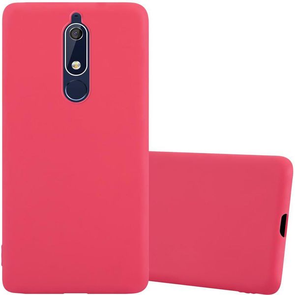 Cadorabo Custodia Per Nokia 5.1 Custodia Protettiva In Rosso Custodia Per Cellulare Tpu Custodia In Silicone Cover-image