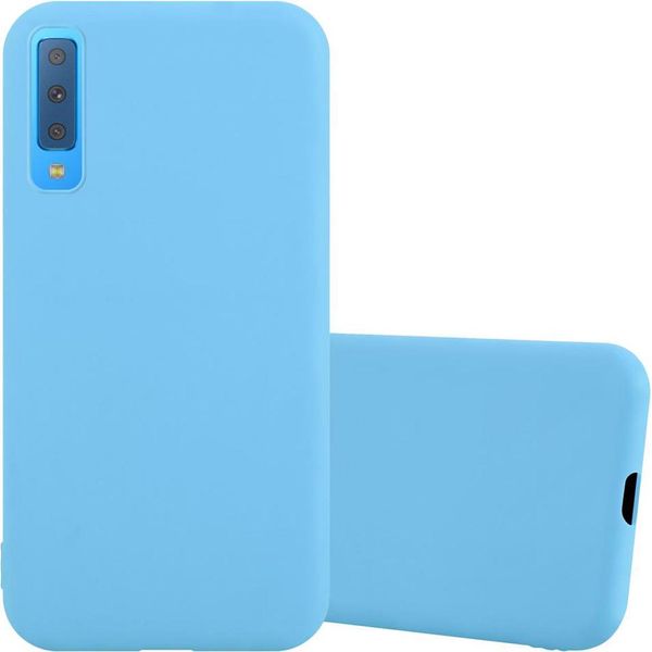 Cadorabo Custodia Per Samsung Galaxy A7 2018 Custodia Protettiva In Blu Custodia Per Cellulare Tpu Custodia In Silicone Cover-image