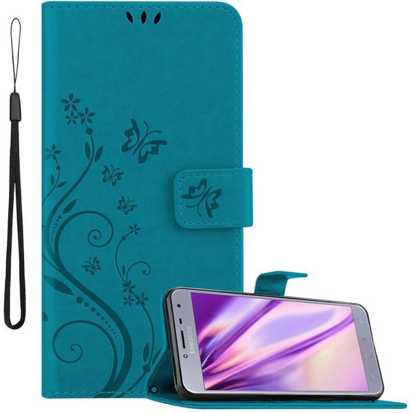 Cadorabo Cover Per Samsung Galaxy J4 2018 Cover Protettiva In Blu Cover Protettiva Cover Per Cellulare Cover Fiori Custodia Fiore-image