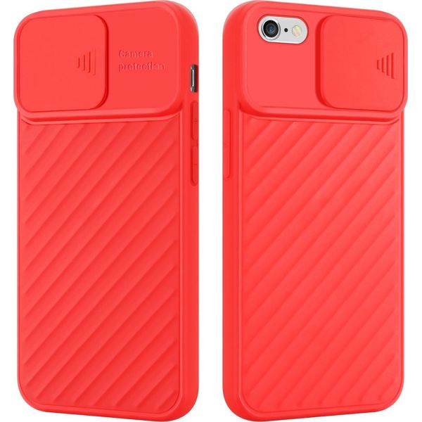 Custodia Cadorabo Per Apple Iphone 6 Plus / 6S Plus Custodia Protettiva In Tpu Rosso Custodia Cover Fotocamera Protezione-image