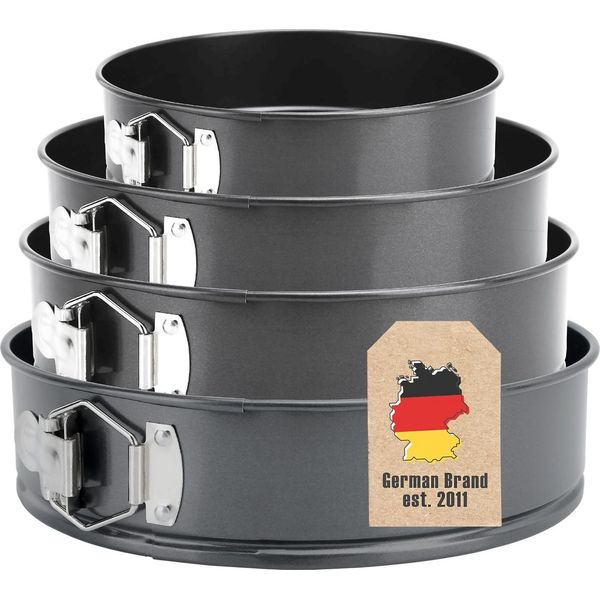 Intirilife Set Di 4 Teglie A Forma Di Molla Di Varie Dimensioni - Tortiera, Teglia Da Forno, Antiaderente, Fino A 230 Gradi, Teglia Per Torte-image