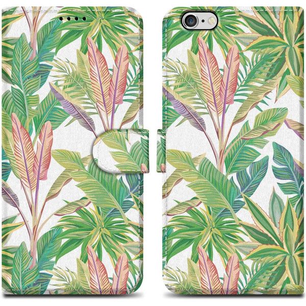 Cadorabo Custodia Protettiva Per Apple Iphone 6 / 6S Case Design Green Rainforest No.8 Custodia Per Cellulare Custodia Protettiva Cover Case Magnetic-image