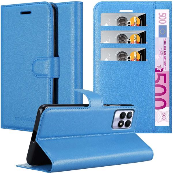 Cadorabo Cover Per Realme 8I / Narzo 50 4G Cover Protettiva In Blu Custodia Per Cellulare Cover Chiusura Magnetica-image