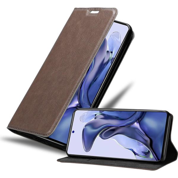 Cadorabo Custodia Per Xiaomi 11T / 11T Pro Cover Protettiva In Marrone Custodia Per Cellulare Cover Chiusura Magnetica-image
