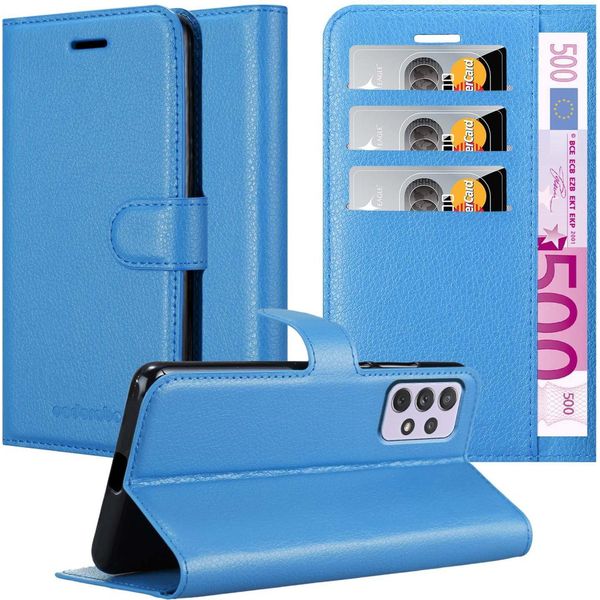 Cadorabo Custodia Per Samsung Galaxy A73 5G Custodia Protettiva In Blu Custodia Per Telefono Cellulare Custodia Cover Chiusura Magnetica-image