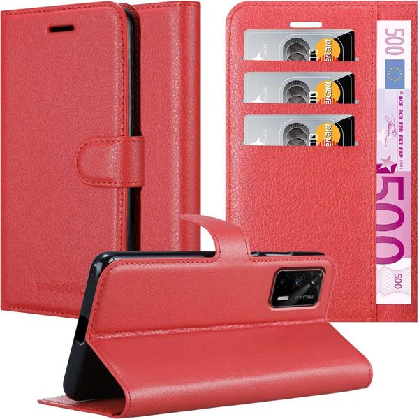 Cadorabo Custodia Per Realme Gt / Gt Neo 2T / Q3 Pro Custodia Protettiva In Rosso Custodia Per Cellulare Cover Chiusura Magnetica-image