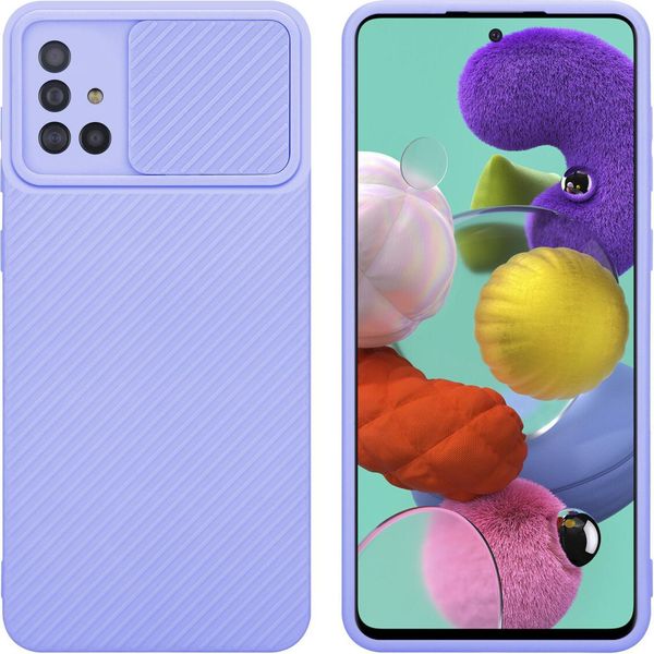 Cadorabo Cover Per Samsung Galaxy A51 4G / M40S Cover Protettiva In Viola Custodia Del Telefono Cellulare Tpu Custodia Cover Fotocamera Protezione-image