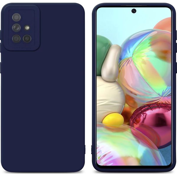 Cadorabo Cover Per Samsung Galaxy A71 4G Cover Protettiva In Silicone Tpu Blu Custodia Per Telefono Cellulare-image