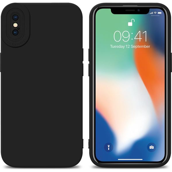 Custodia Cadorabo Per Apple Iphone X / Xs Custodia Protettiva In Tpu Nero Custodia In Silicone Custodia Del Telefono Cellulare-image