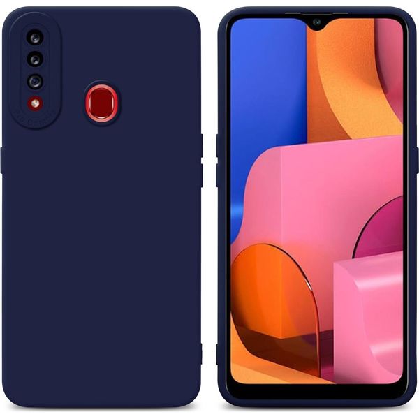 Cadorabo Cover Per Samsung Galaxy A20S Cover Protettiva In Silicone Tpu Blu Custodia Per Telefono Cellulare-image