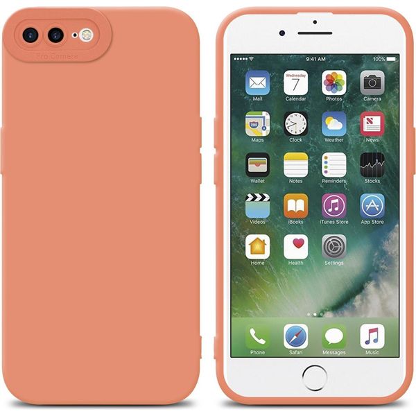 Cadorabo Custodia Per Apple Iphone 7 Plus / 7S Plus / 8 Plus Custodia Protettiva In Silicone Tpu Arancione Custodia Per Cellulare-image