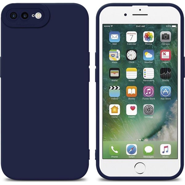 Custodia Cadorabo Per Apple Iphone 7 Plus / 7S Plus / 8 Plus Custodia Protettiva In Silicone Tpu Blu Custodia Per Telefono Cellulare-image