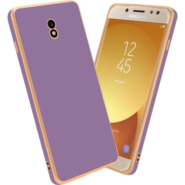 Cadorabo Custodia Protettiva Per Samsung Galaxy J3 2017 Cover In Viola Custodia Per Telefono Cellulare Tpu Silicone Fotocamera Protezione Custodia-image