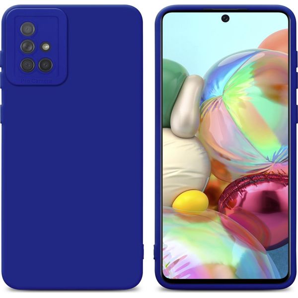 Cadorabo Cover Per Samsung Galaxy A71 4G Cover Protettiva In Silicone Tpu Blu Custodia Per Telefono Cellulare-image
