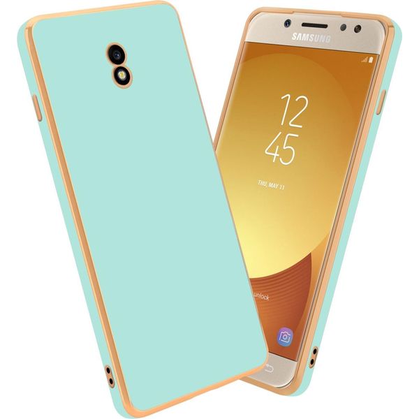 Cadorabo Cover Protettiva Per Samsung Galaxy J7 2017 Cover In Verde Copertura Del Telefono Cellulare Tpu Silicone Fotocamera Protezione Caso-image