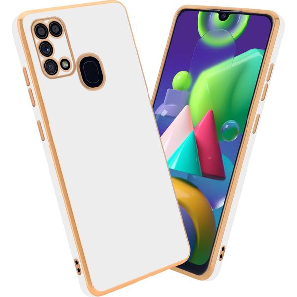 Cadorabo Cover Protettiva Per Samsung Galaxy M31 Cover In Bianco Cover Telefono Cellulare Tpu Silicone Fotocamera Protezione Caso-image