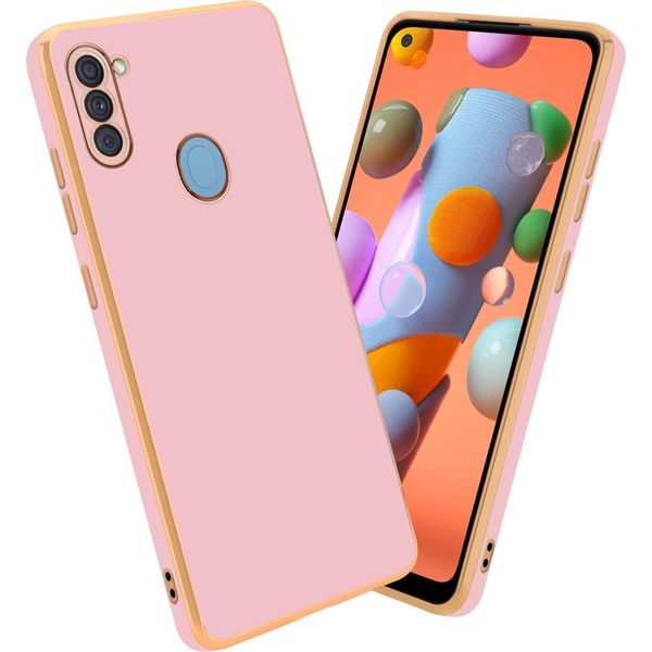 Cadorabo Custodia Protettiva Per Samsung Galaxy A11 / M11 In Rosa Custodia Del Telefono Cellulare Custodia In Silicone Tpu Fotocamera Protezione Caso-image