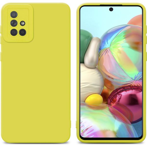 Cadorabo Cover Per Samsung Galaxy A71 4G Cover Protettiva In Silicone Tpu Giallo Custodia Per Telefono Cellulare-image