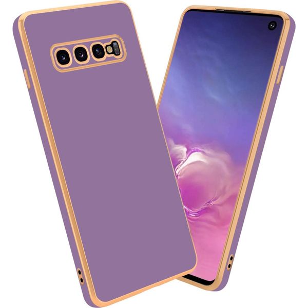 Cadorabo Custodia Protettiva Per Samsung Galaxy S10 Plus Cover In Viola Custodia Del Telefono Cellulare Tpu Silicone Fotocamera Protezione Caso-image
