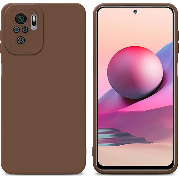 Cadorabo Custodia Per Xiaomi Redmi Note 10 4G / Redmi Note 10S Custodia Protettiva In Silicone Tpu Marrone Custodia Per Cellulare-image