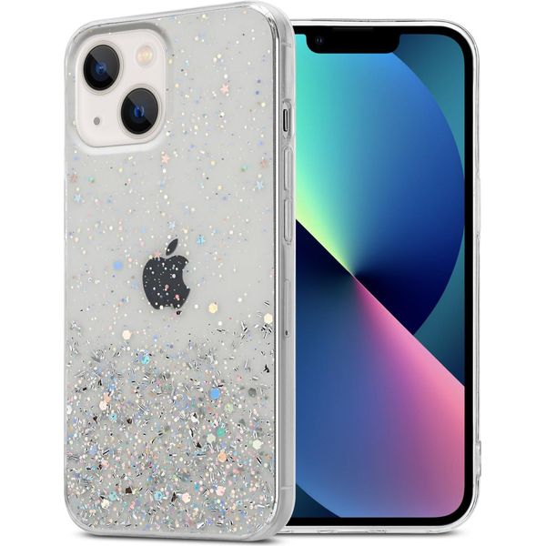 Custodia Cadorabo Per Apple Iphone 14 Plus Custodia Protettiva In Tpu Trasparente Custodia Per Telefono Cellulare Custodia Cover Glitter Glitter-image