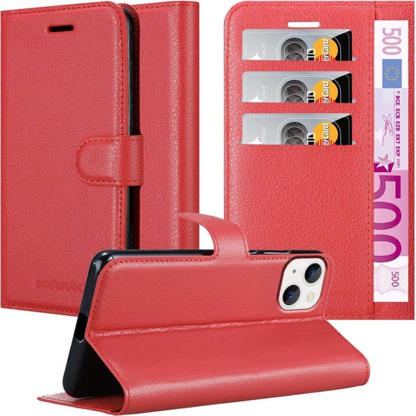 Cadorabo Custodia Per Apple Iphone 14 Custodia Protettiva In Rosso Custodia Per Cellulare Cover Chiusura Magnetica-image