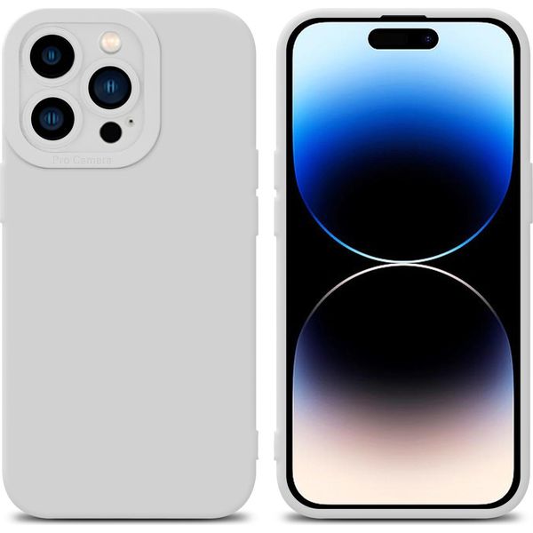 Cadorabo Custodia Per Apple Iphone 14 Pro Max Custodia Protettiva In Silicone Tpu Bianco Custodia Per Telefono Cellulare-image
