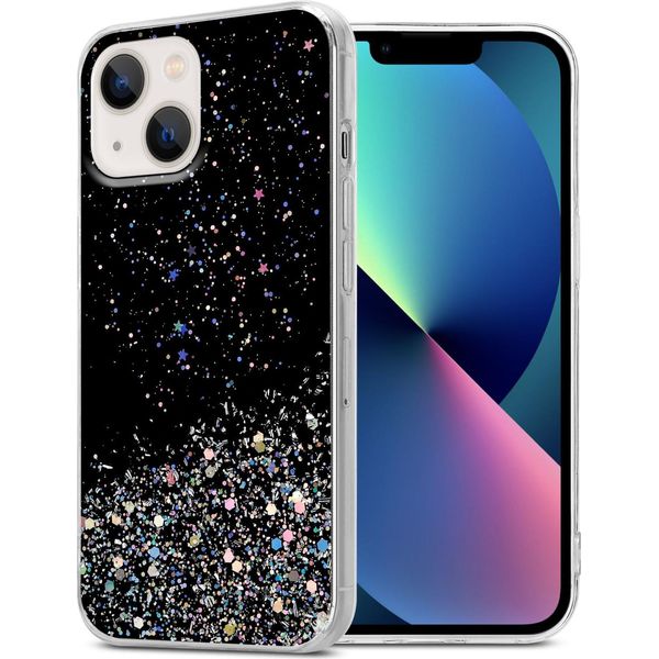 Cadorabo Custodia Per Apple Iphone 14 Plus Custodia Protettiva In Nero Custodia Per Telefono Cellulare Custodia Tpu Custodia Cover Glitter Glitter-image
