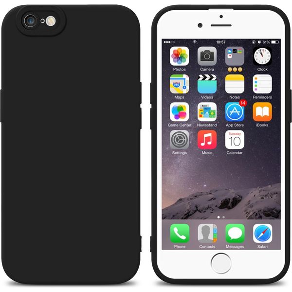 Custodia Cadorabo Per Apple Iphone 6 / 6S Custodia Protettiva In Tpu Nero Custodia In Silicone Custodia Del Telefono Cellulare-image