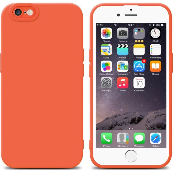 Cadorabo Custodia Per Apple Iphone 6 Plus / 6S Plus Custodia Protettiva In Silicone Tpu Arancione Custodia Per Telefono Cellulare-image