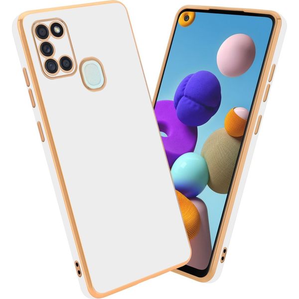 Cadorabo Cover Protettiva Per Samsung Galaxy A21S Cover In Bianco Cover Per Telefono Cellulare Tpu Silicone Fotocamera Protezione Caso-image