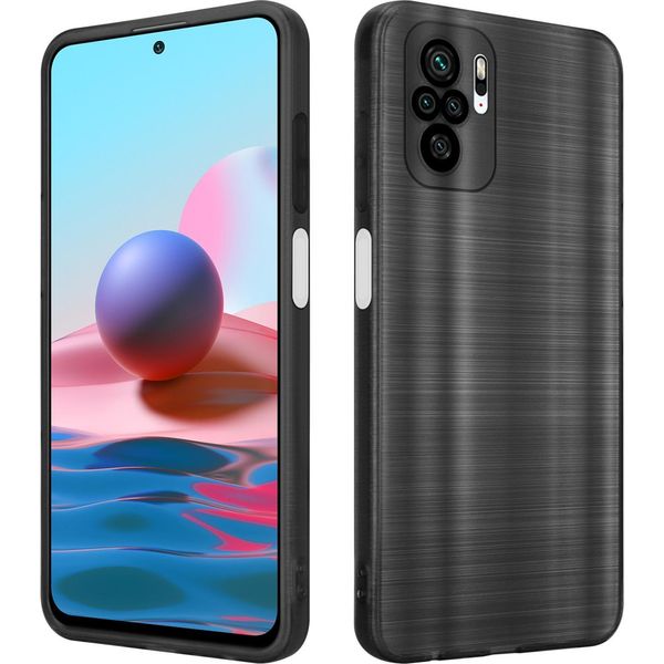Cadorabo Custodia Per Xiaomi Redmi Note 10 4G / Redmi Note 10S Copertura Protettiva In Nero Custodia Per Cellulare Custodia In Silicone Tpu Custodia-image