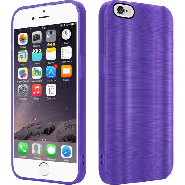 Cadorabo Custodia Per Apple Iphone 6 / 6S Custodia Protettiva In Viola Custodia Del Telefono Cellulare Custodia In Silicone Tpu Custodia-image
