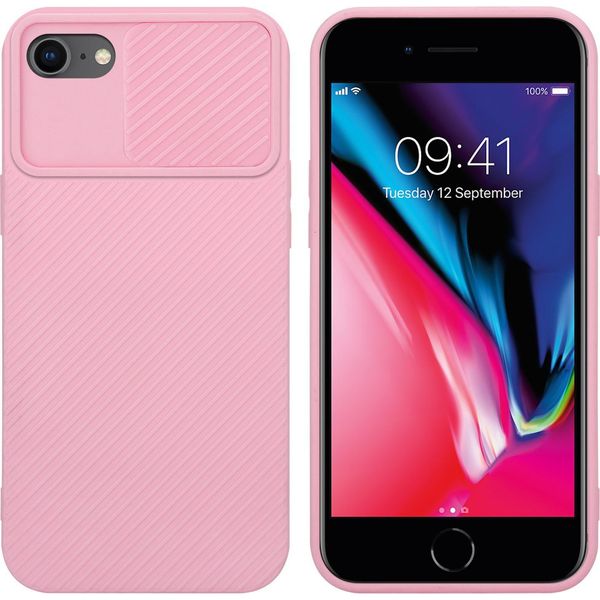 Custodia Cadorabo Per Apple Iphone 7 / 7S / 8 / Se 2020 Custodia Protettiva In Rosa Custodia Del Telefono Cellulare Custodia Tpu Copertura Fotocamera Protezione-image