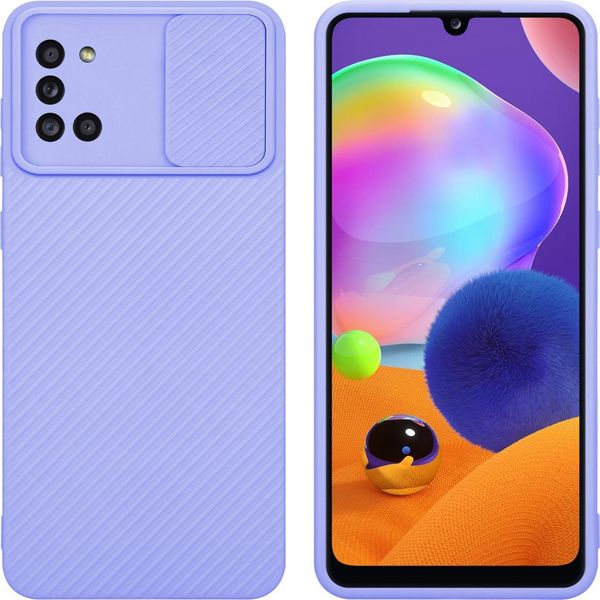Cadorabo Custodia Per Samsung Galaxy A31 Custodia Protettiva In Viola Custodia Del Telefono Cellulare Tpu Custodia Cover Fotocamera Protezione-image